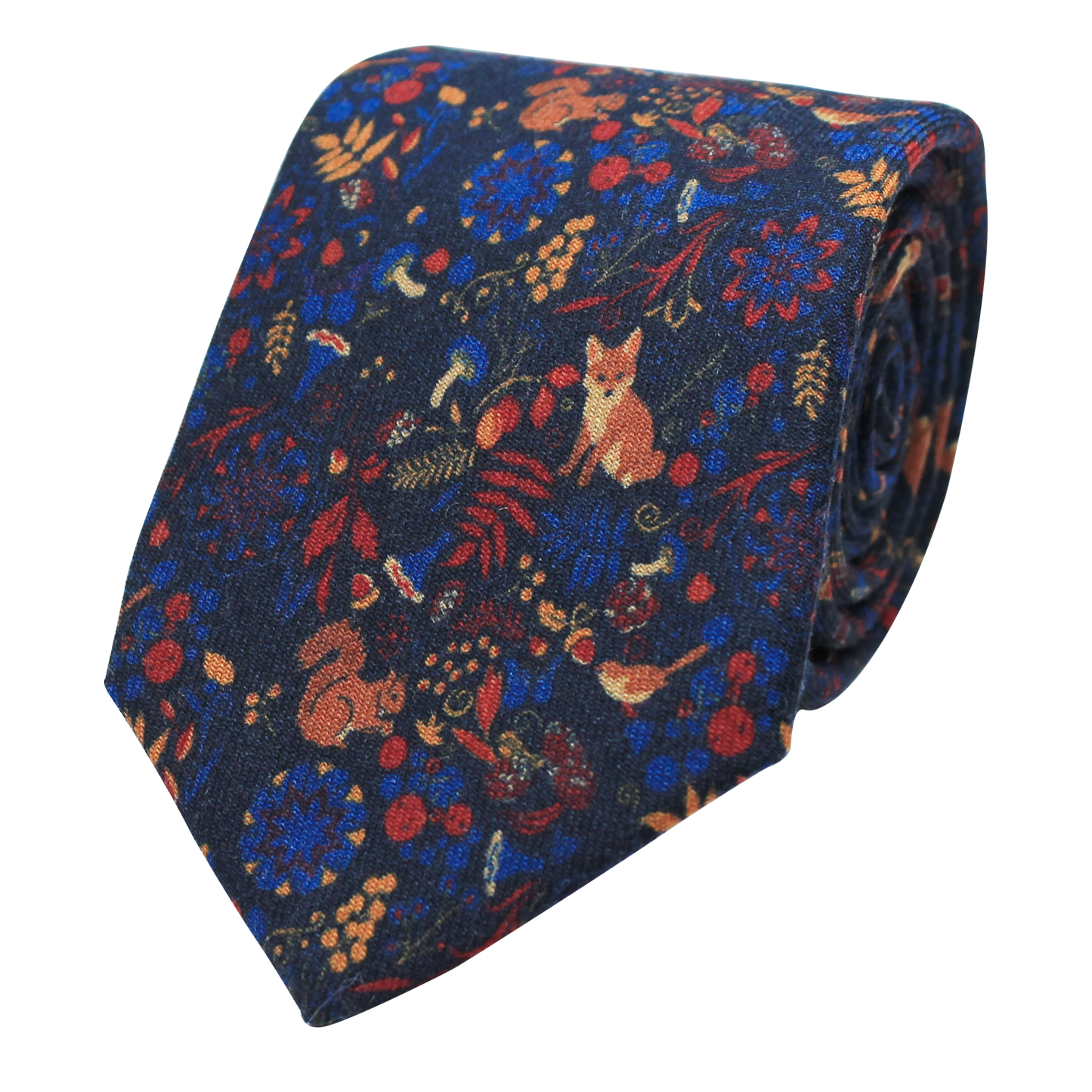 Navy Printed Fox/Squirrel