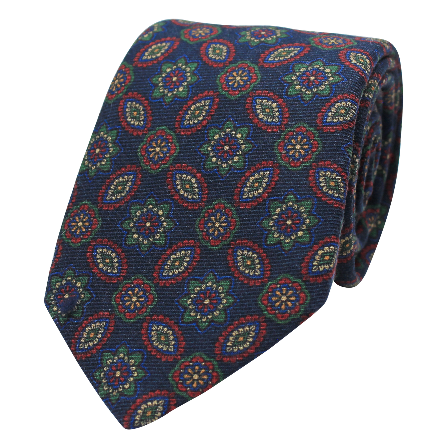 Navy Printed Twill Medallion
