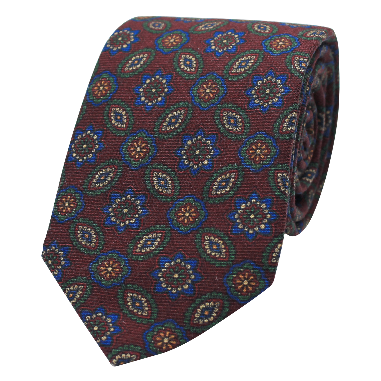 Burgundy Printed Twill Medallion