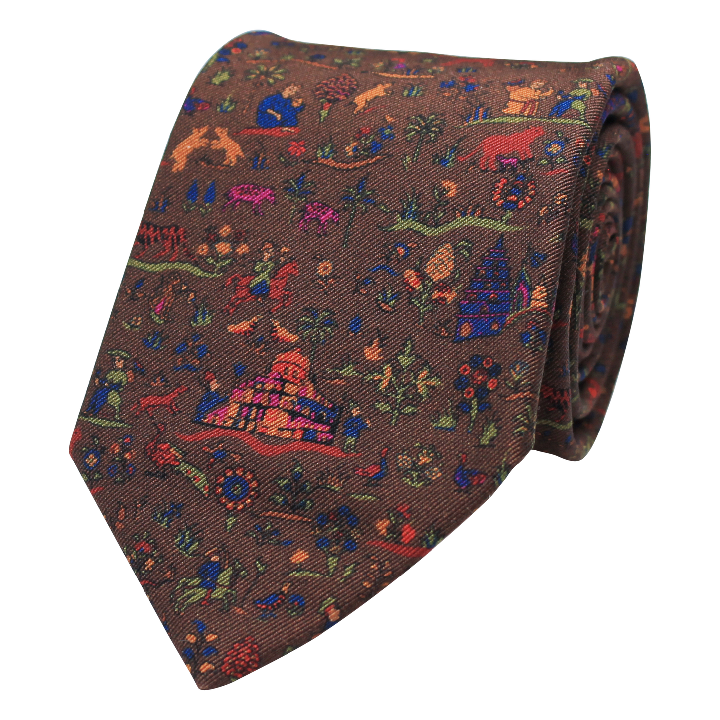 Brown Printed Twill Floral