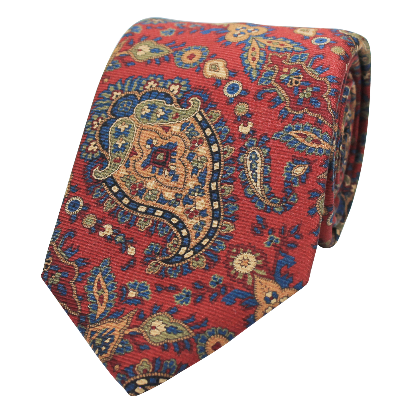 Rust Printed Twill Paisley