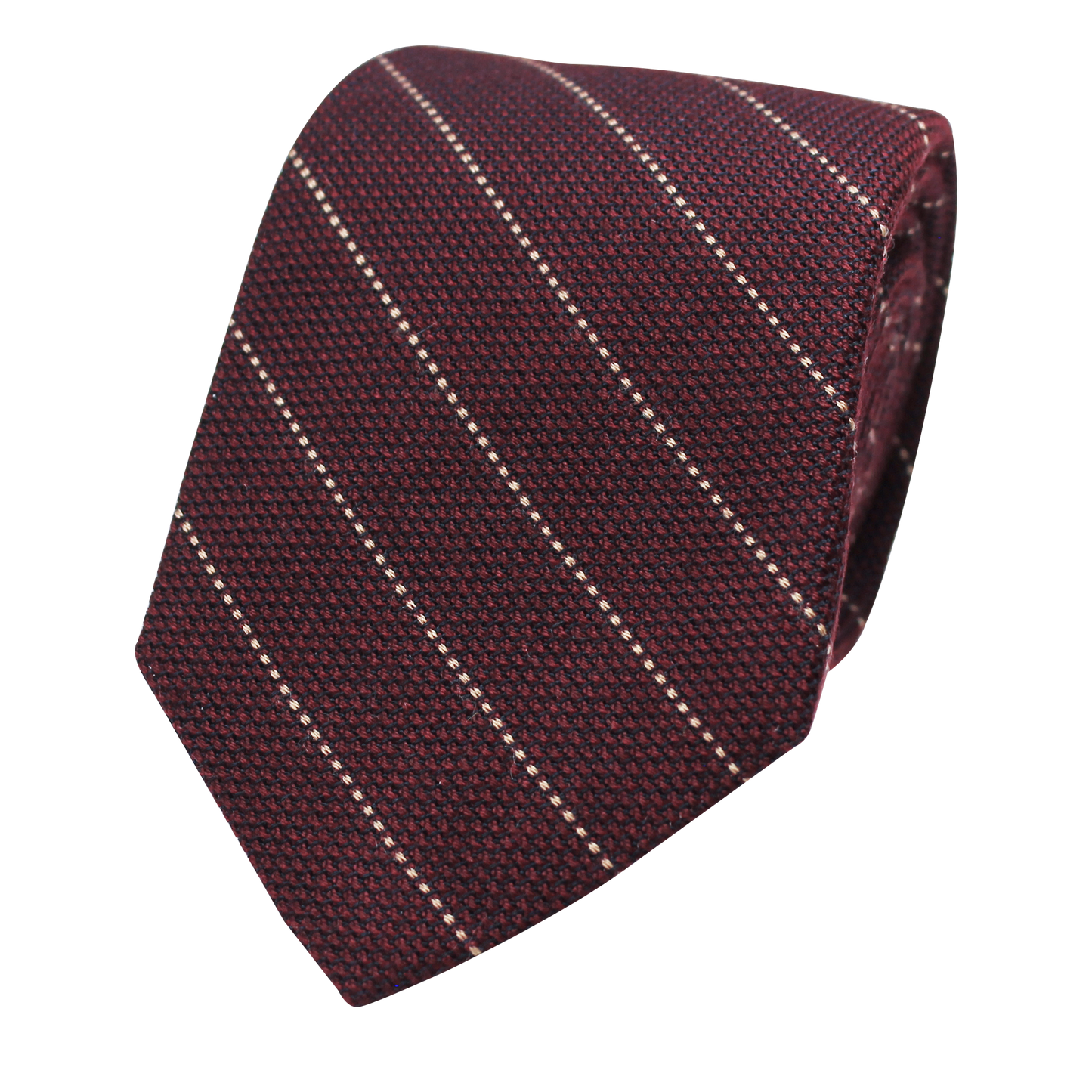 Burgundy Woven Grenadine Stripe