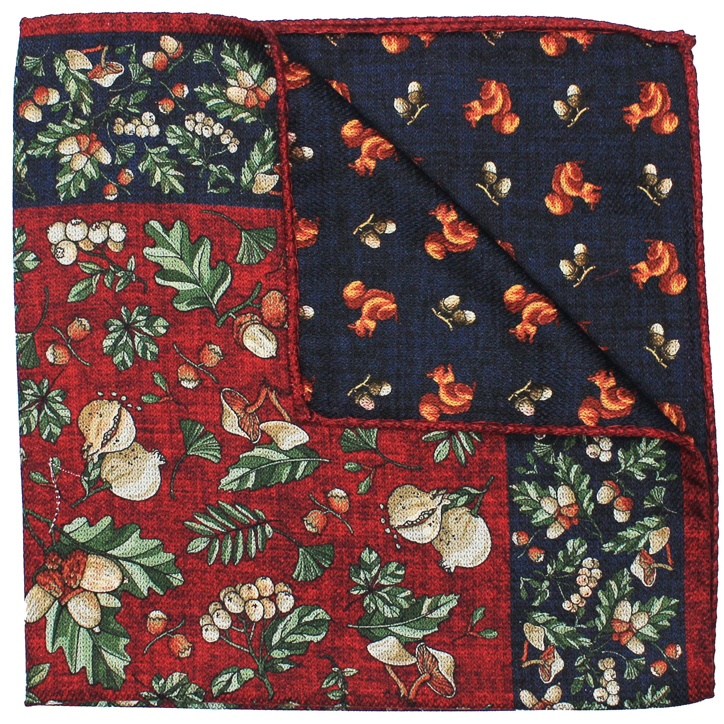 Navy Printed Reversible Squirrel / Nuts