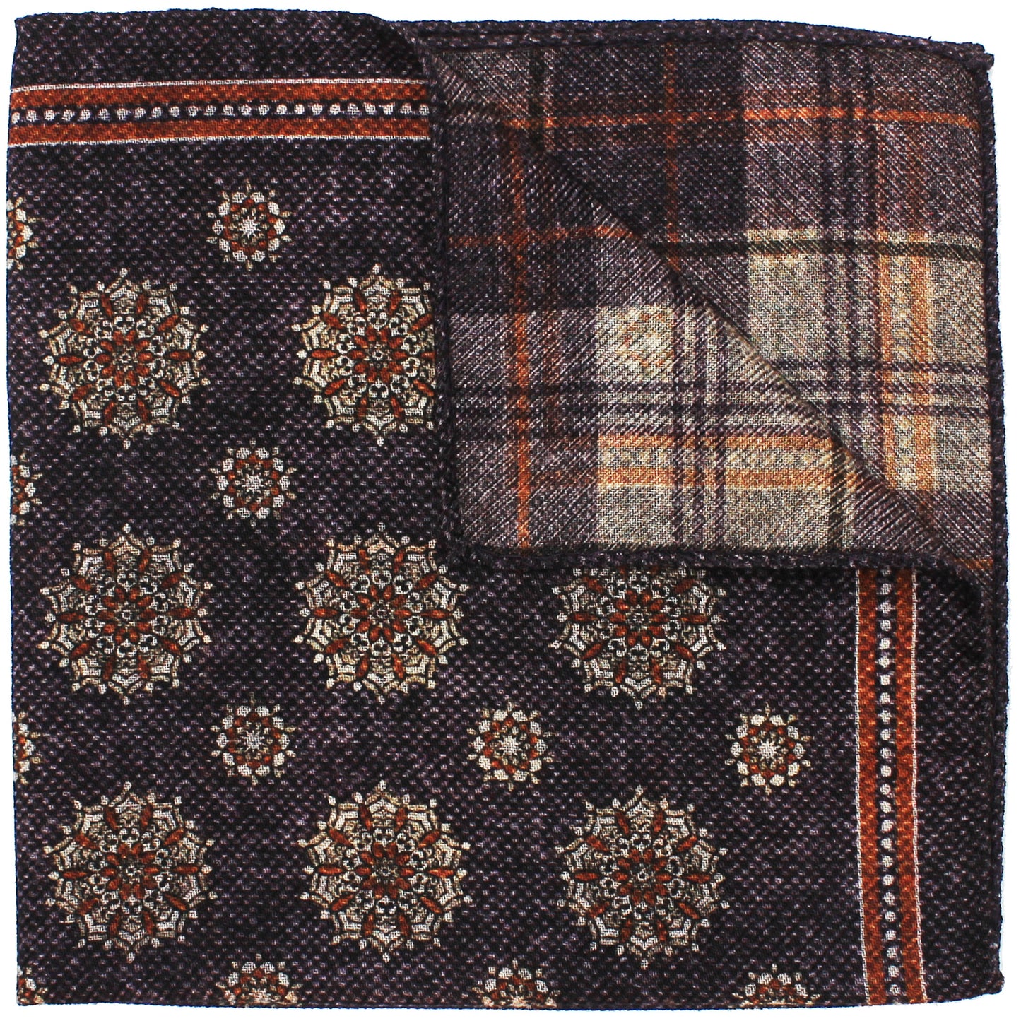 Purple Printed Reversible Neat/Plaid