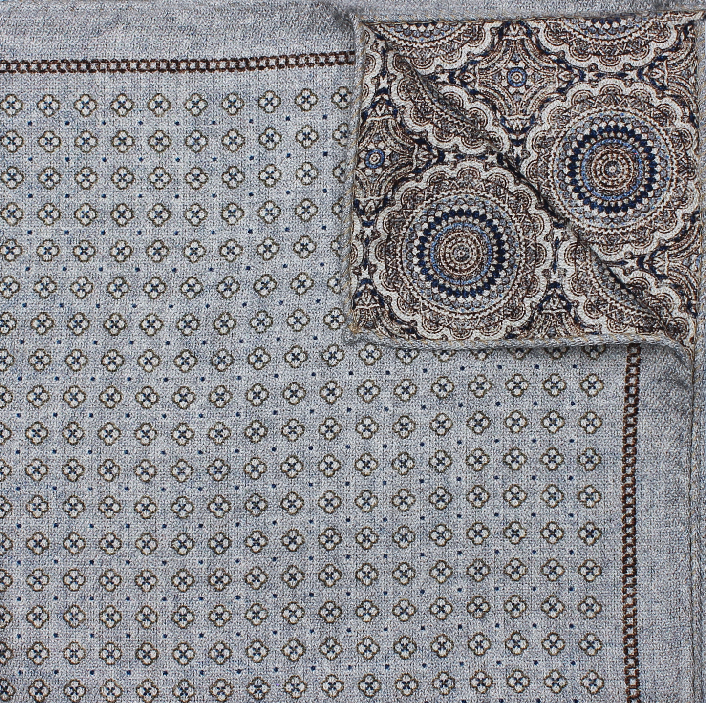 Grey Printed Reversible Neat/Medallion