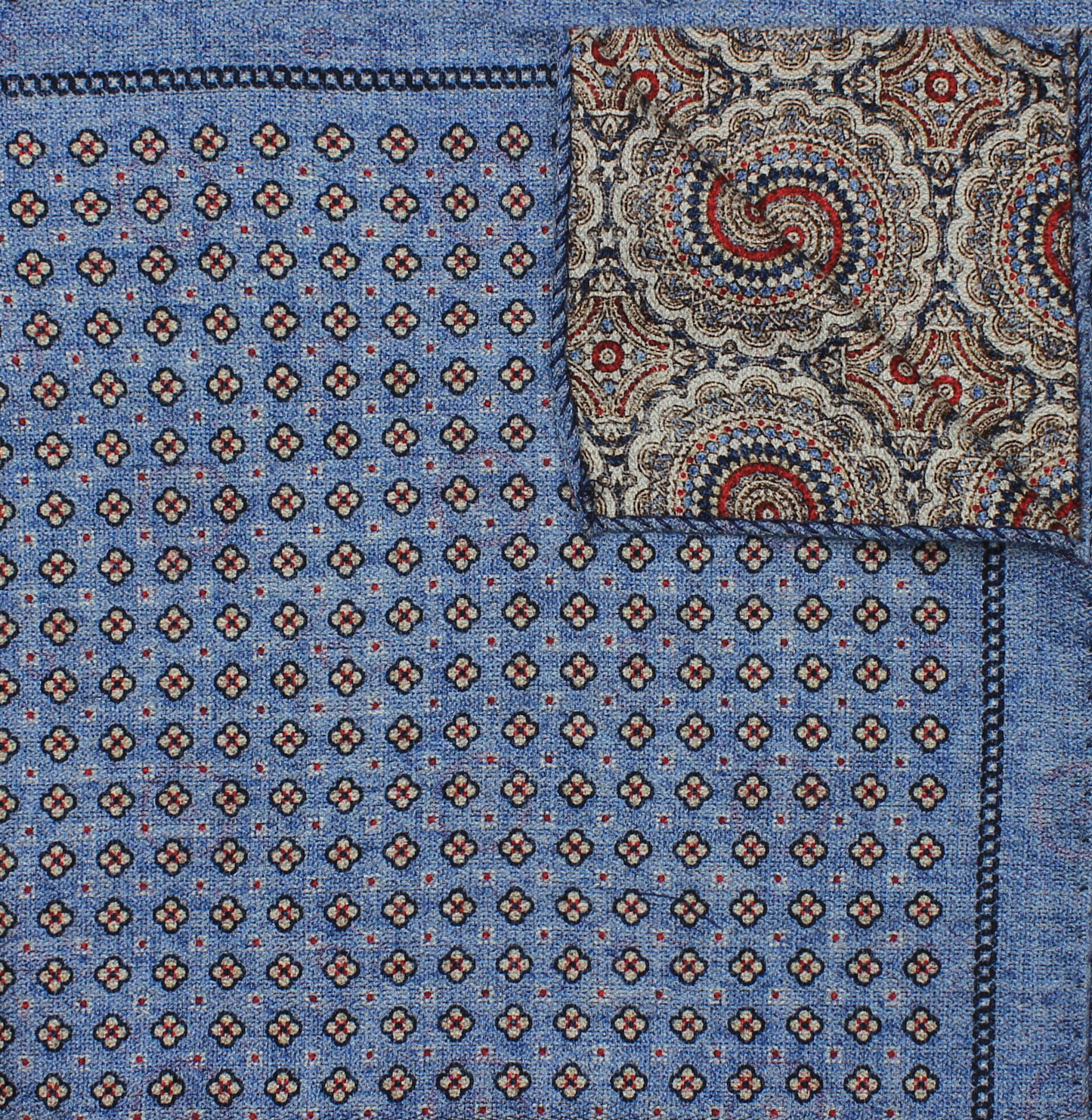 Blue Printed Reversible Neat/Medallion