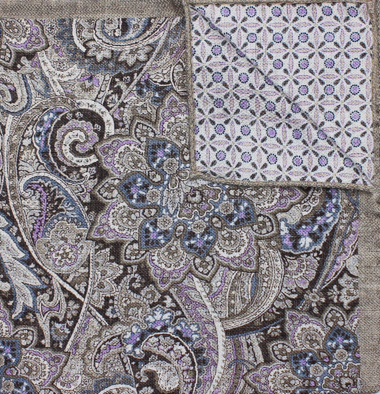 Lavender Printed Reversible Paisley/Neat