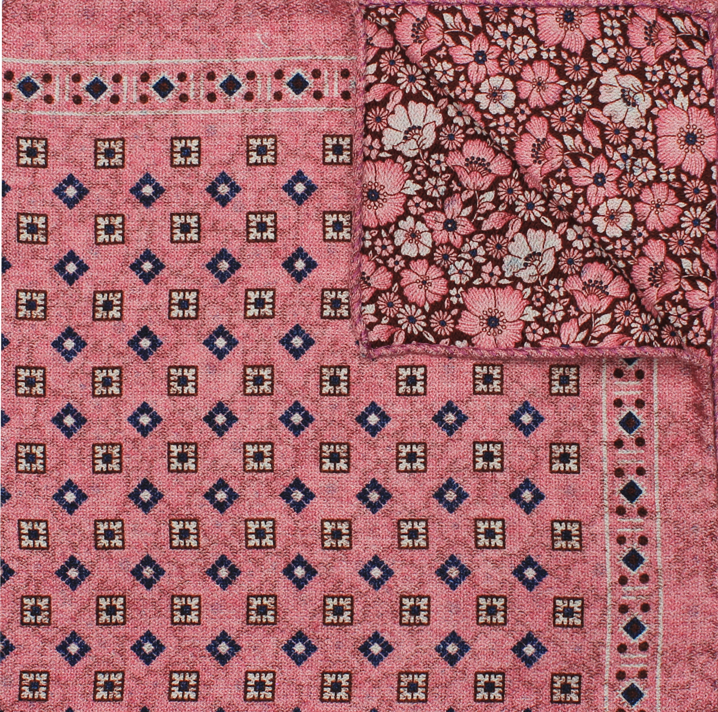 Pink Printed Reversible Neat/Floral