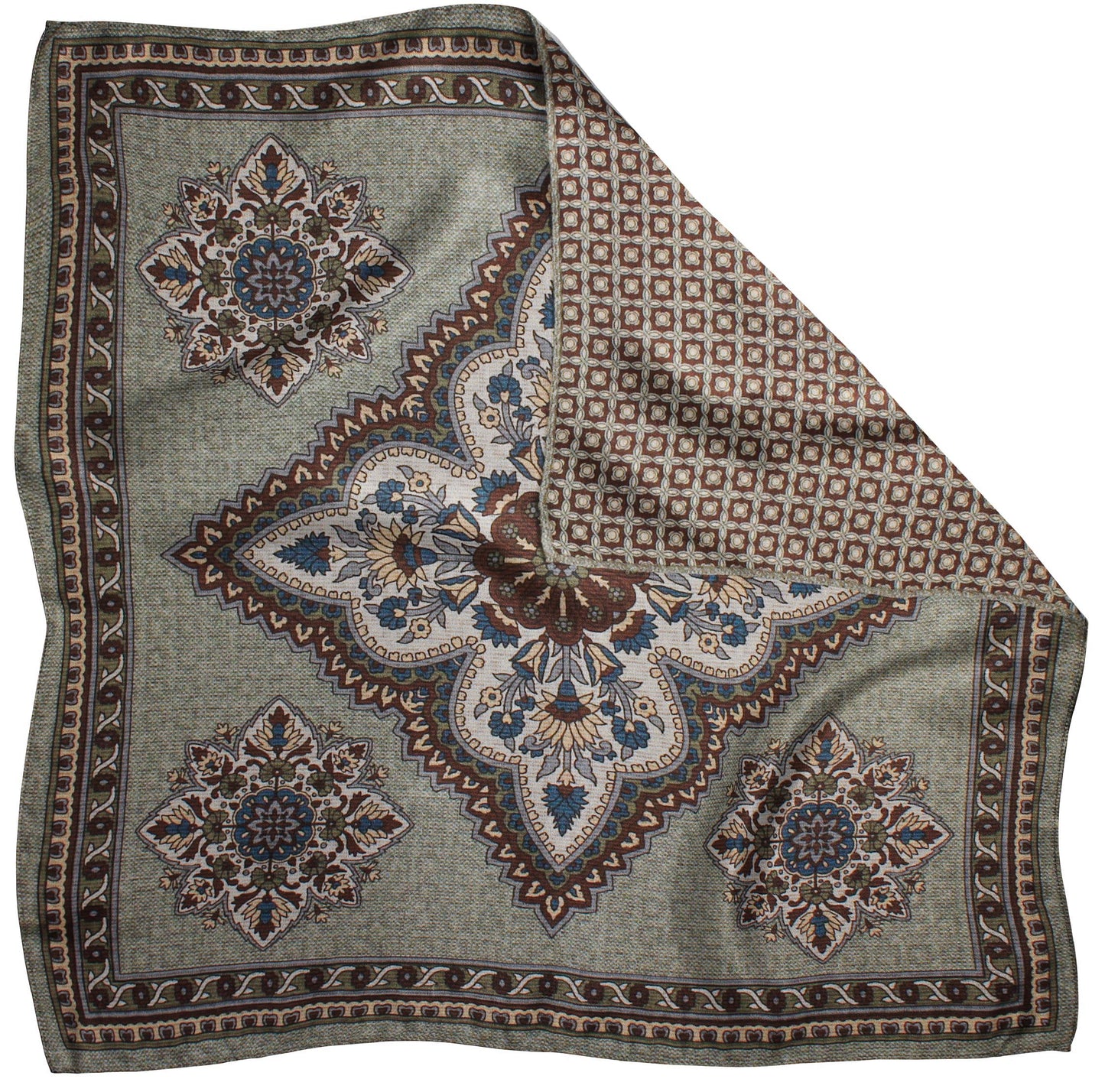 9000994PS-330 Sage Printed Reversible Neat/ Medallion