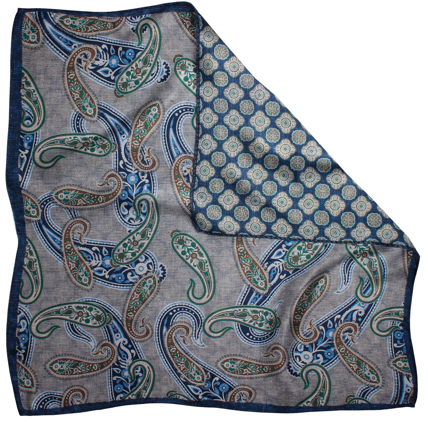 900995PS-020 GreyPrinted Reverse Paisley/ Medallion