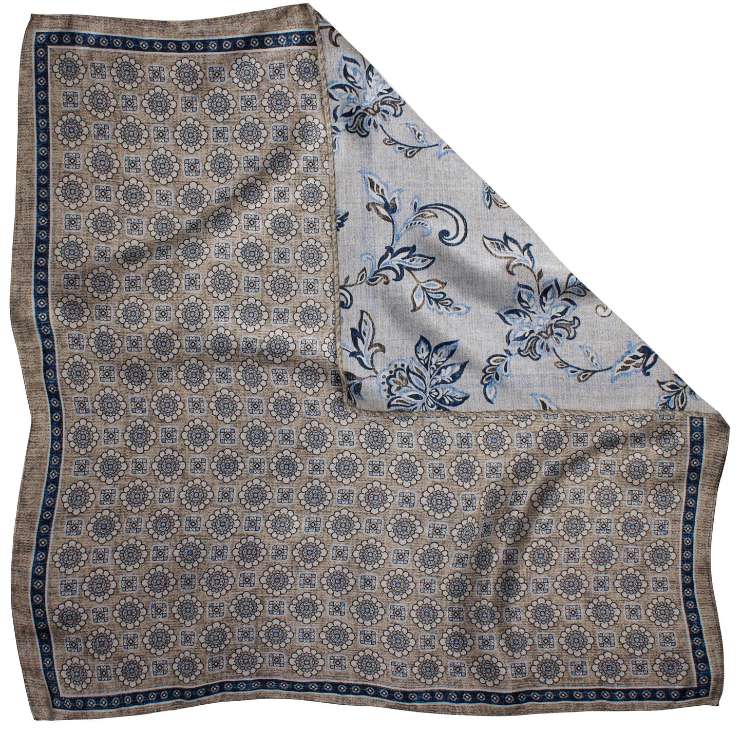 9000996PS-020 Grey Printed Reversible Neat/Floral