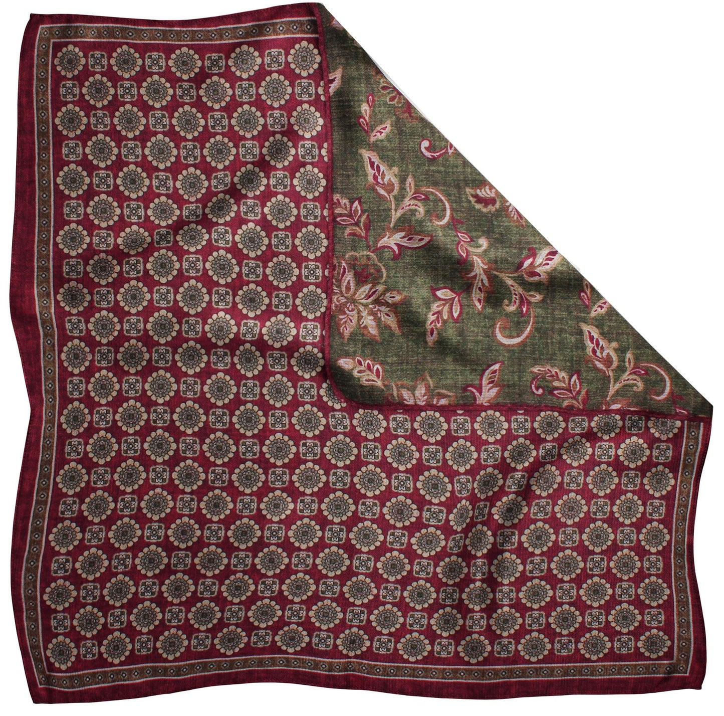 9000996PS-500 Burgundy Printed Reversible Neat/Floral