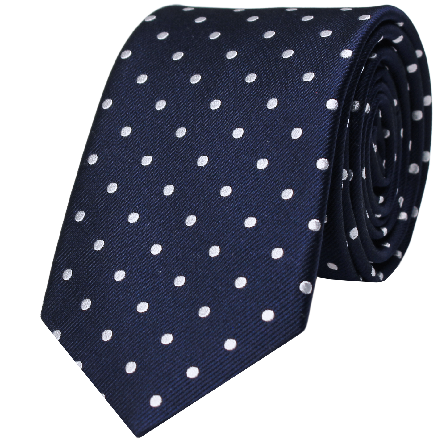 Navy Woven Twill Dot