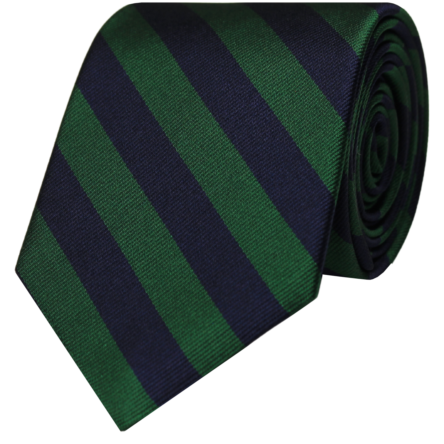 Green Woven 1/2 Inch 2 Bar Repp Stripe