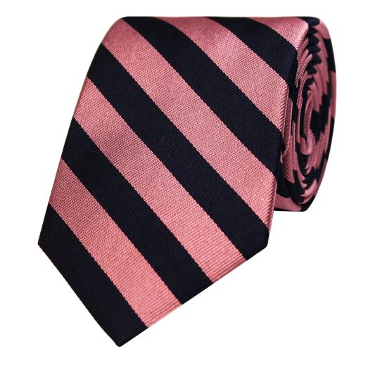 Pink Woven 1/2 Inch 2 Bar Repp Stripe