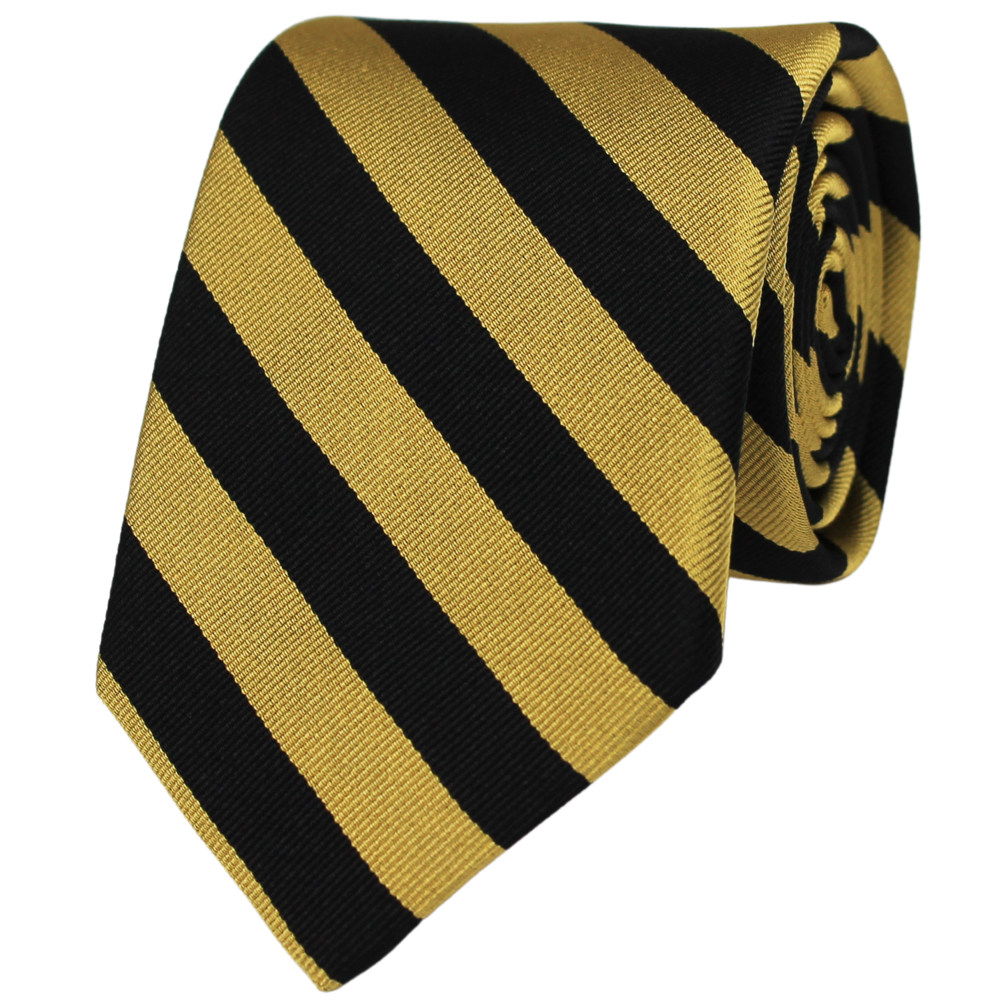 Gold & Black Woven 1/2 Inch 2 Bar Repp Stripe