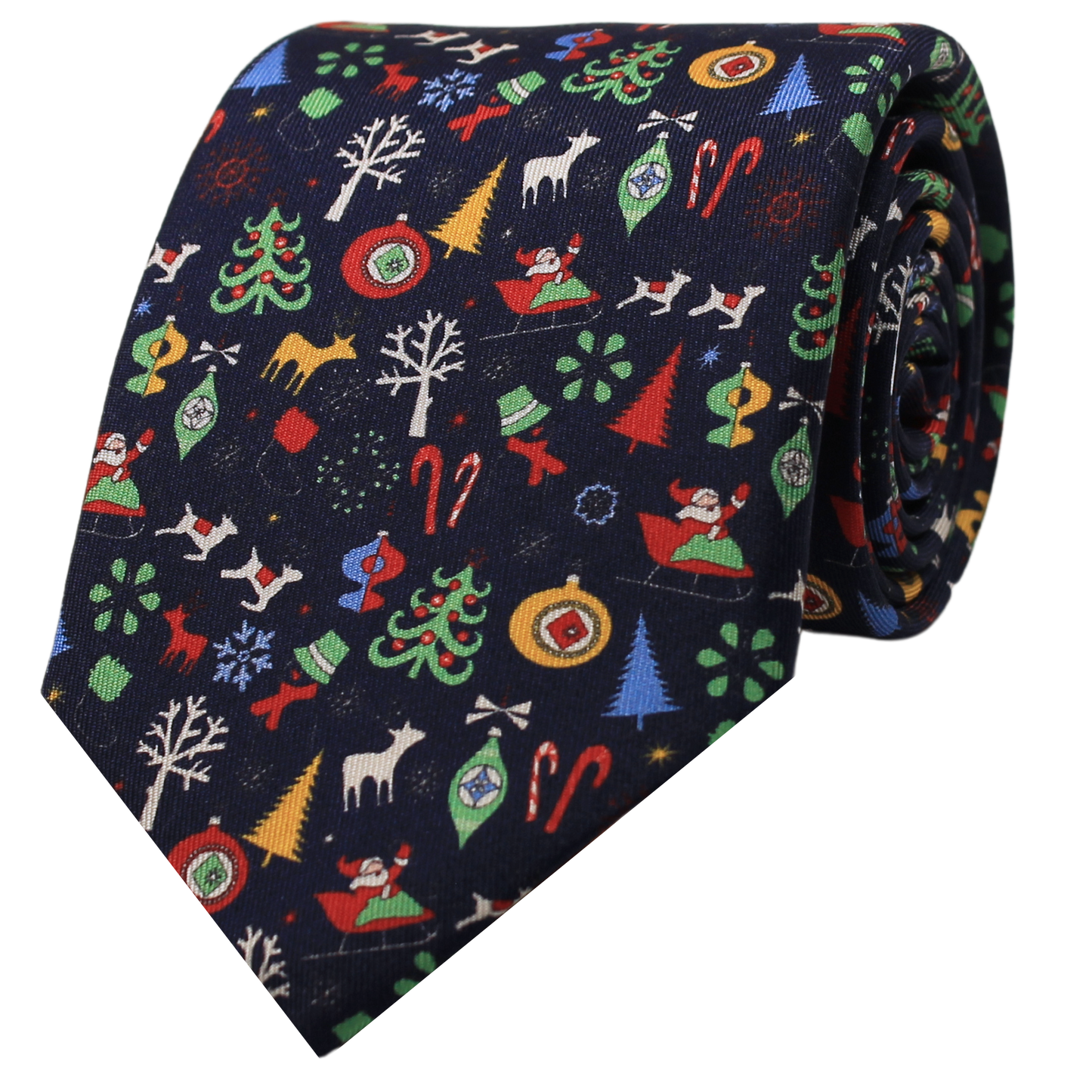 Navy Printed Holiday Twill