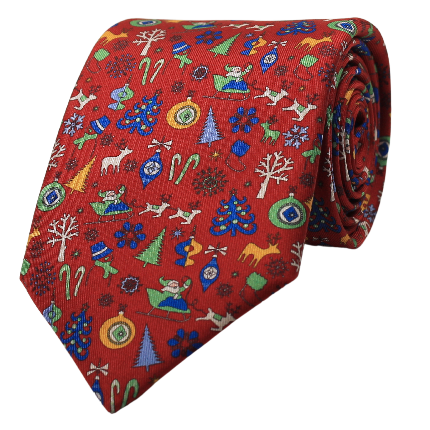 Red Printed Holiday Twill