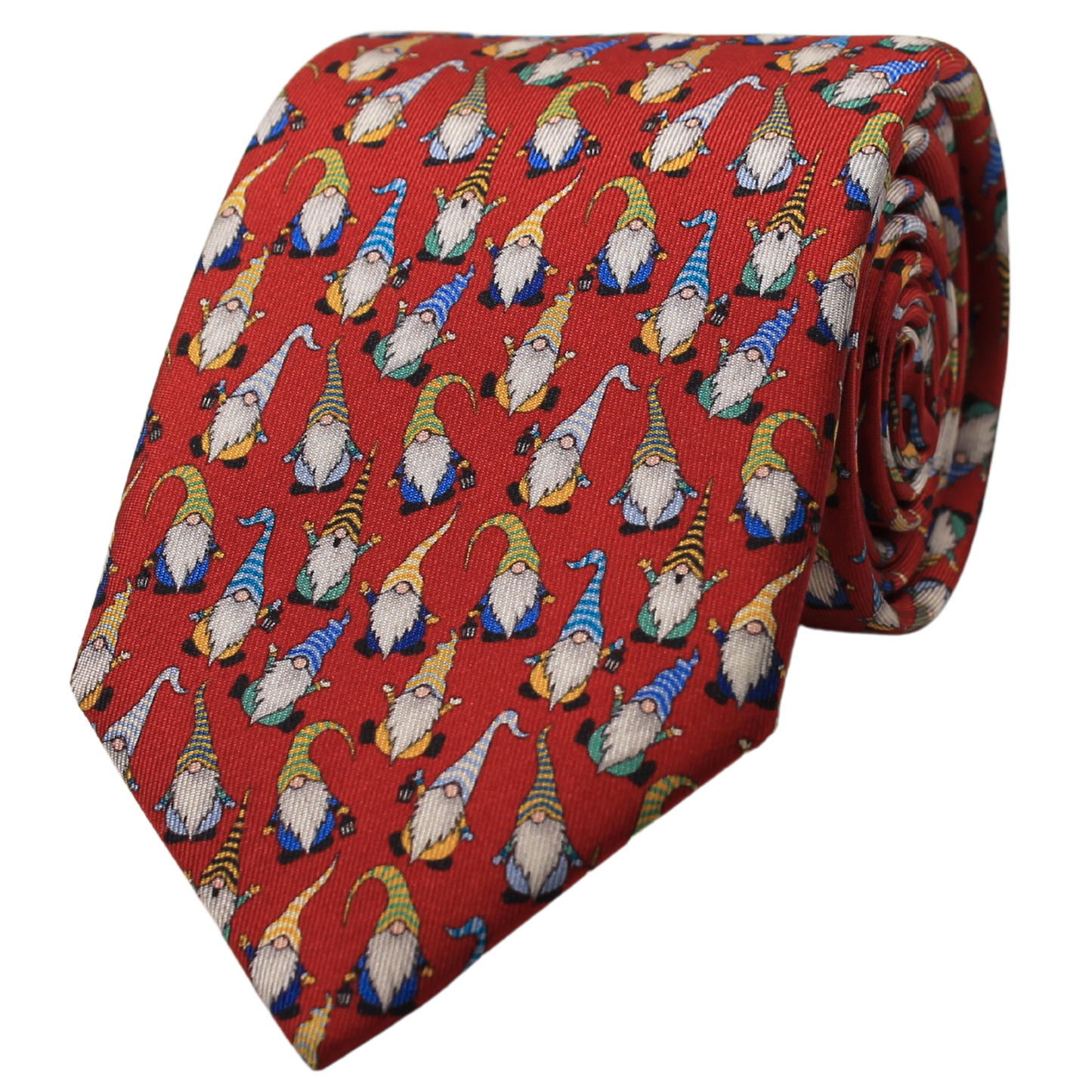 Red Gnomes Printed Holiday Twill