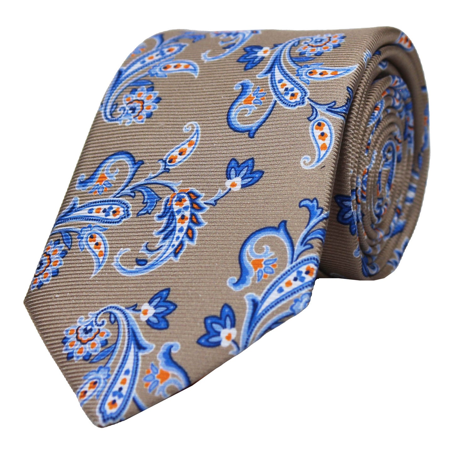 Tan Printed Twill Paisley