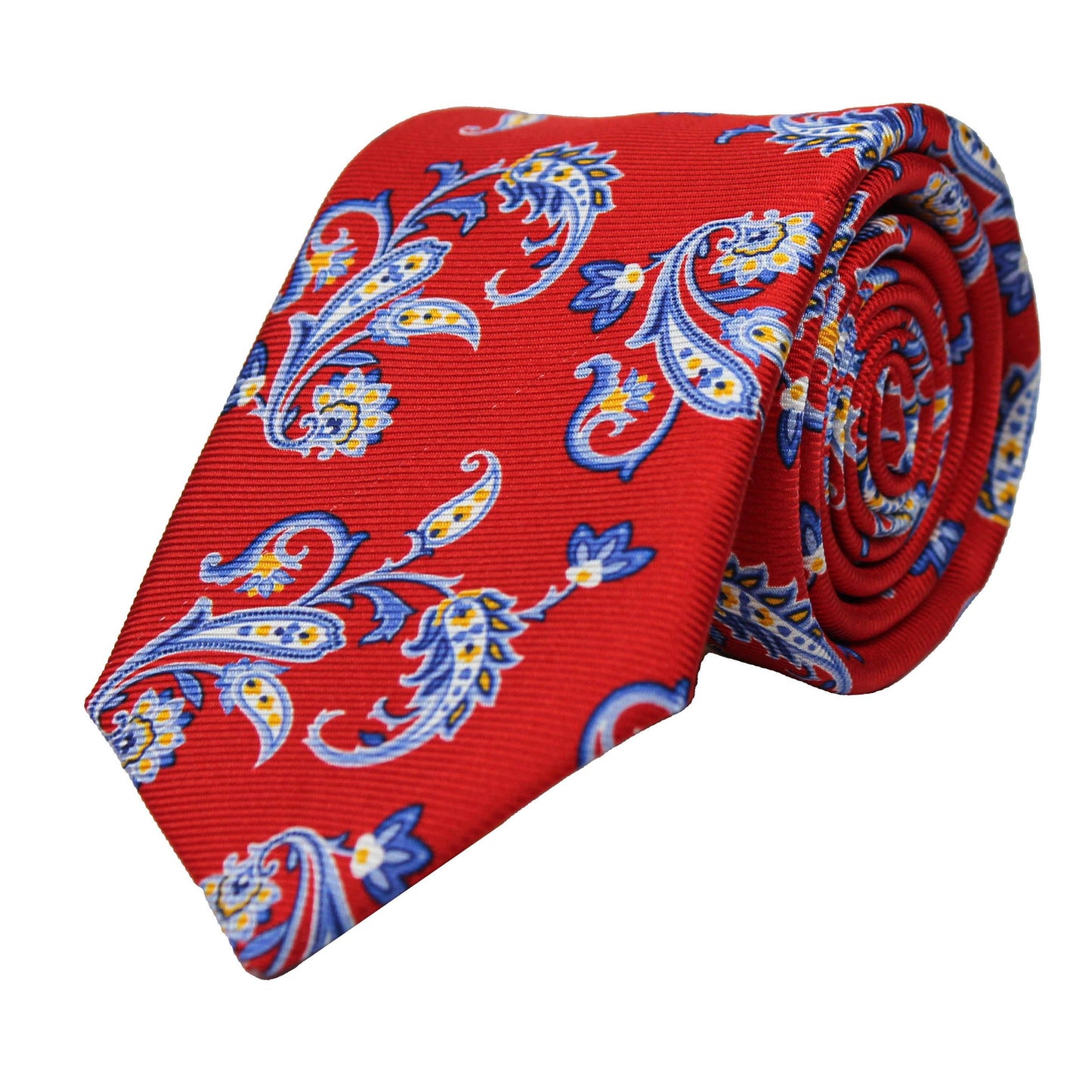 Red Printed Twill Paisley