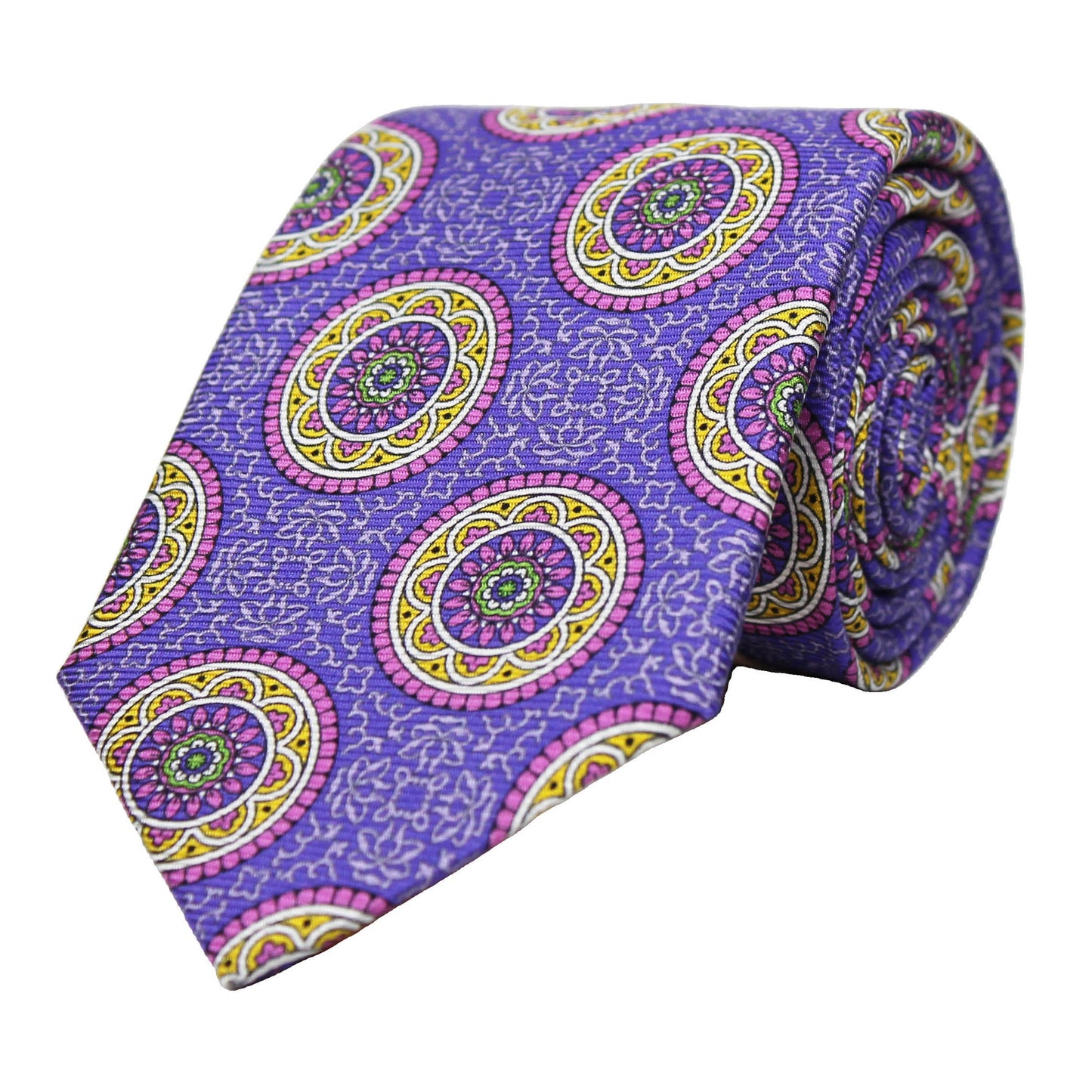 Purple Printed Twill Medallion