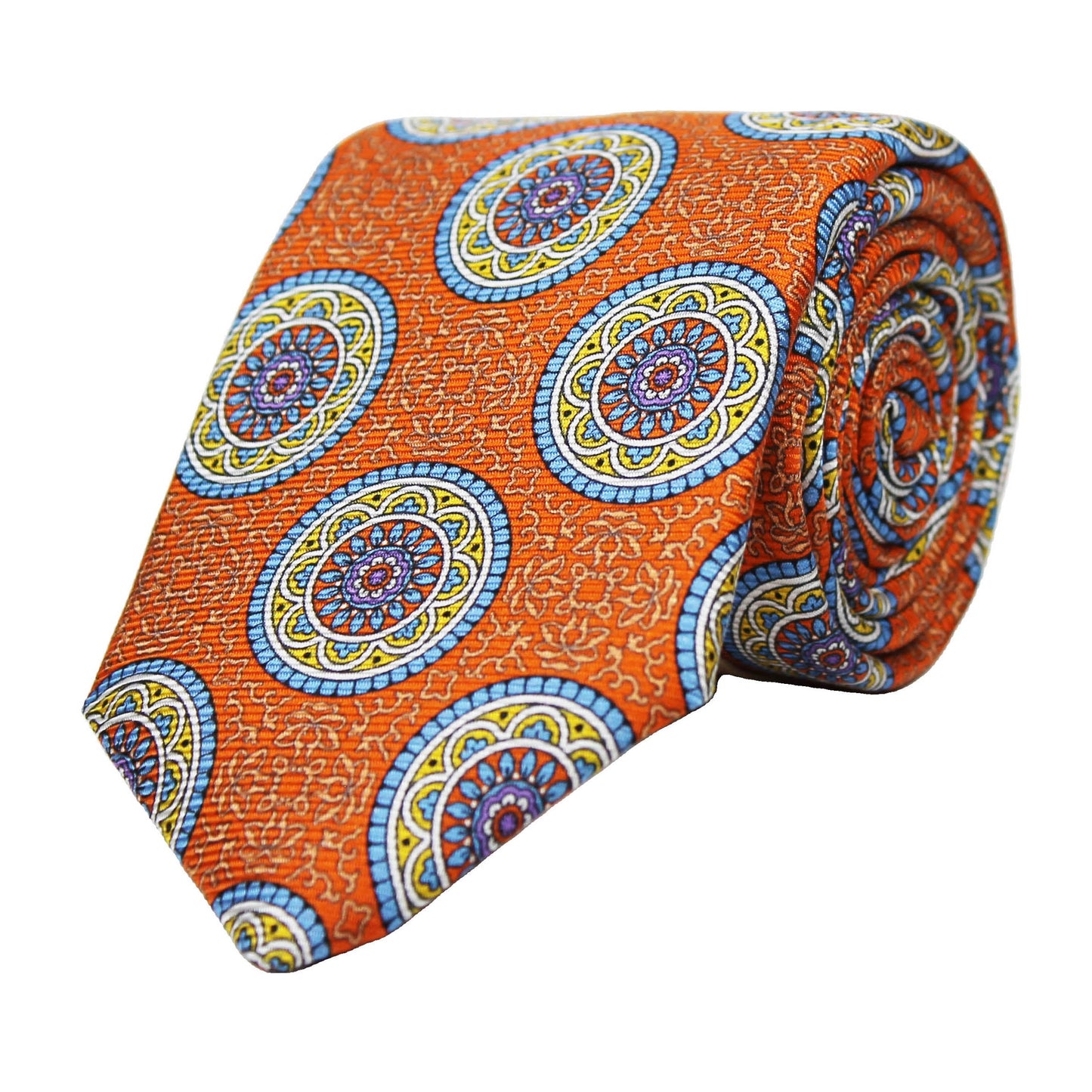 Orange Printed Twill Medallion