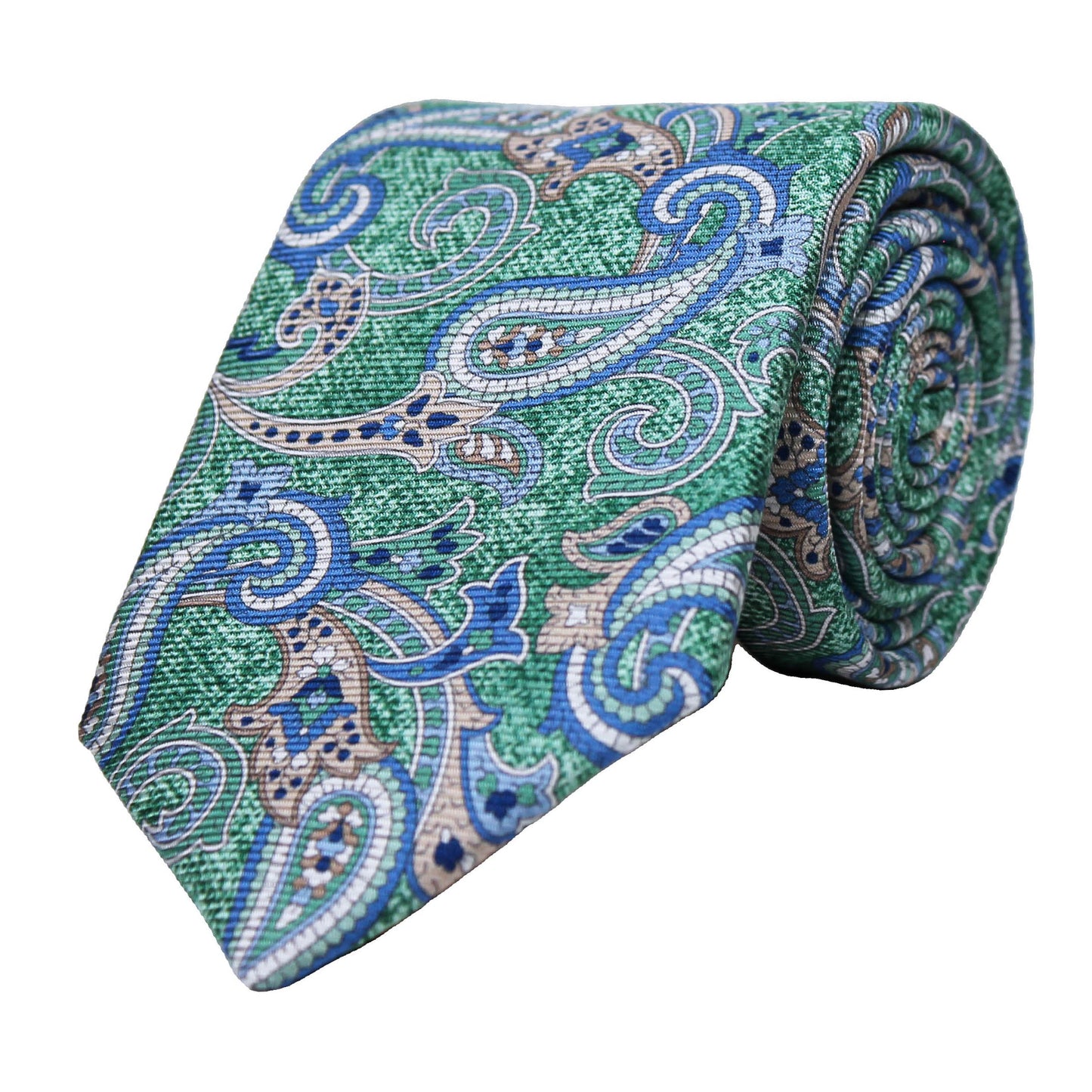 Mint Printed Paisley Twill