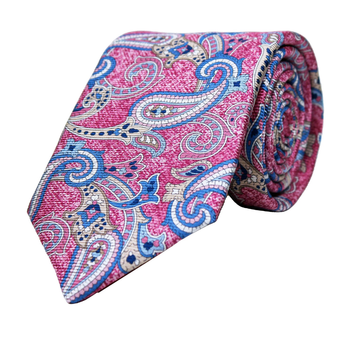 Pink Printed Paisley Twill