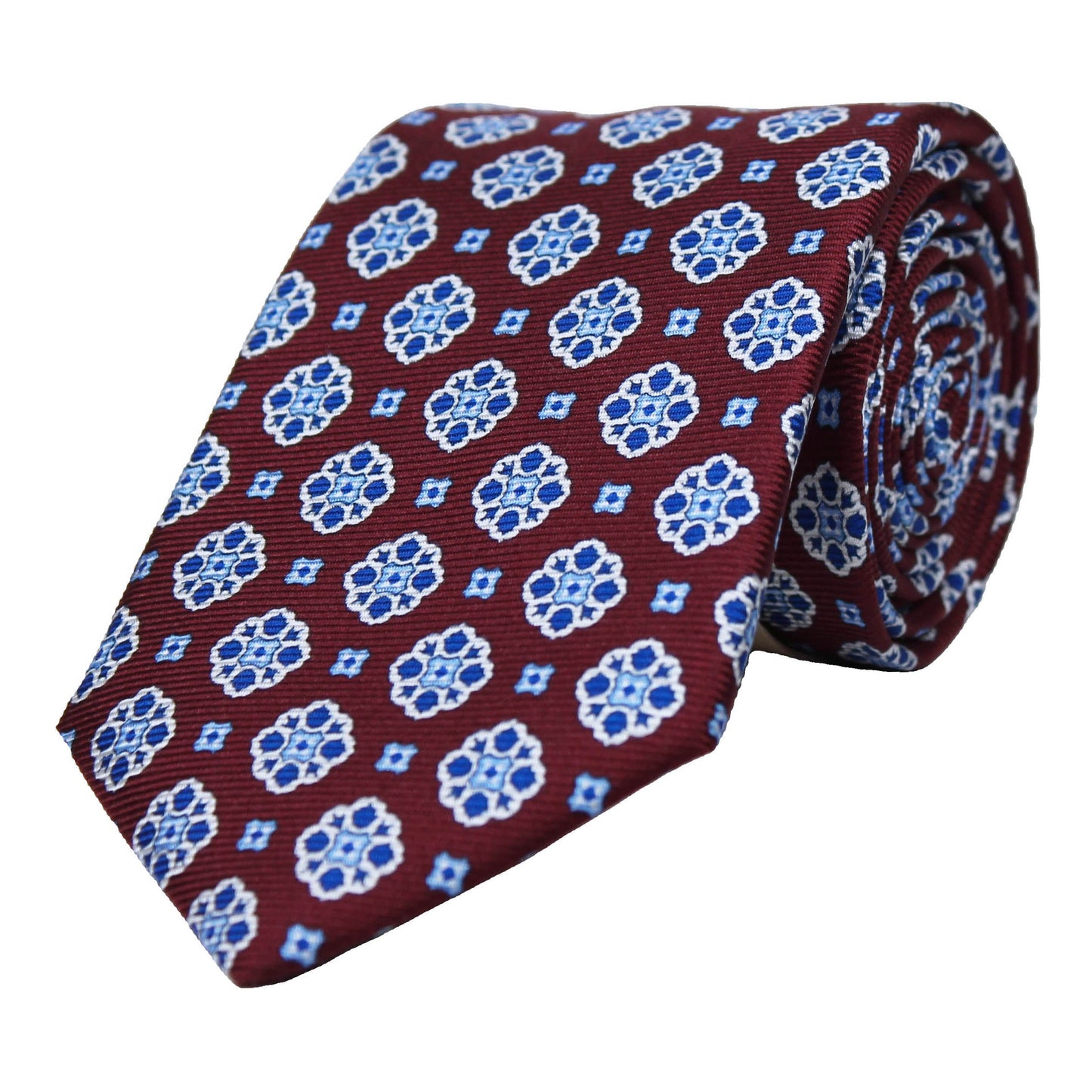 Burgundy Printed Twill Neat
