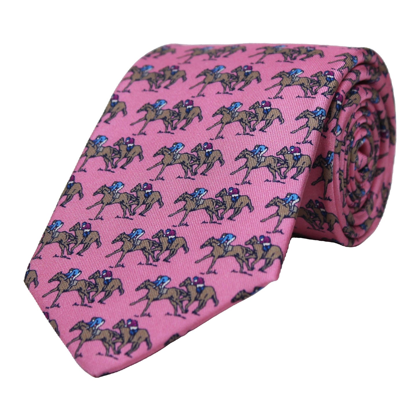 Pink Printed Twill Derby Tie