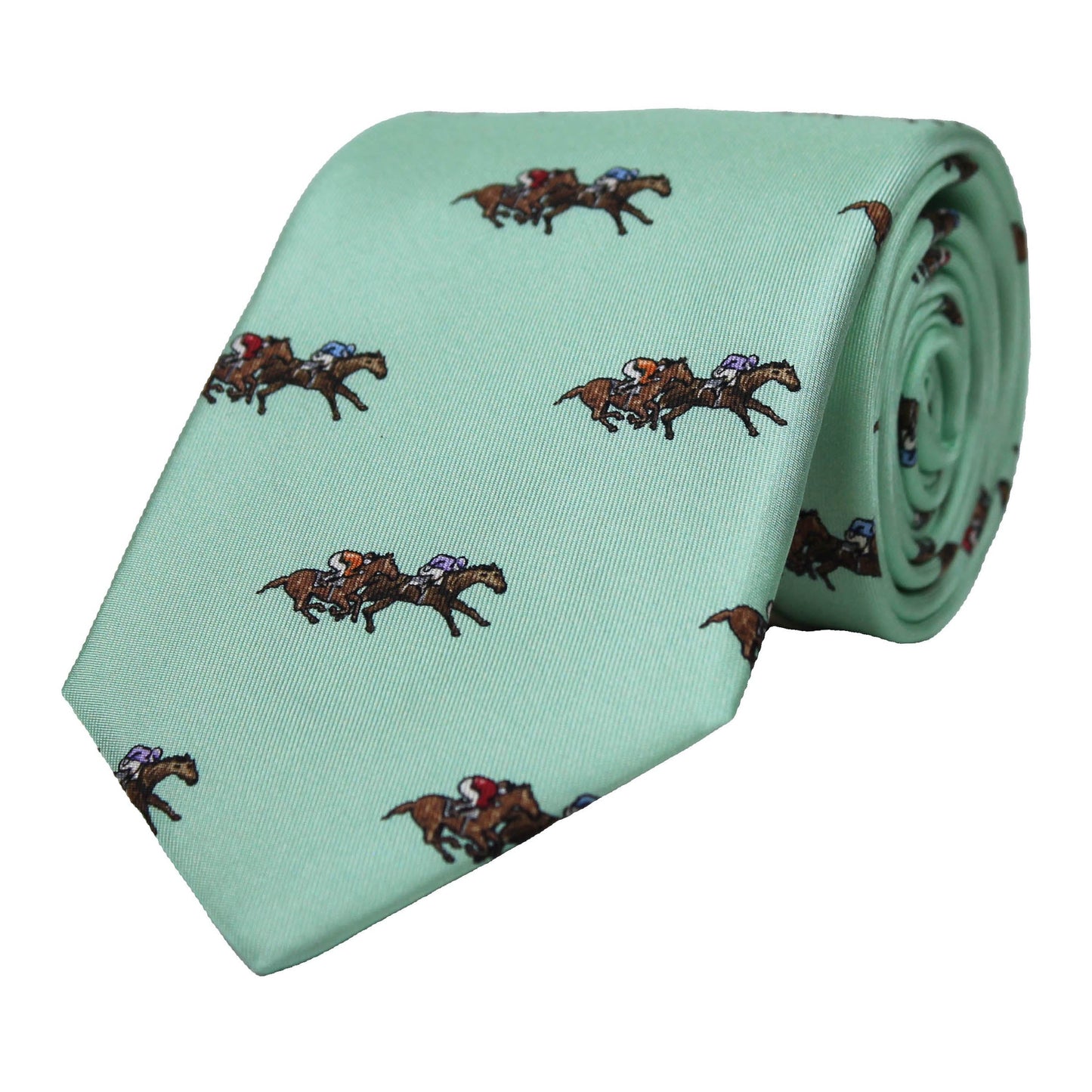 Mint Printed Twill Derby Tie