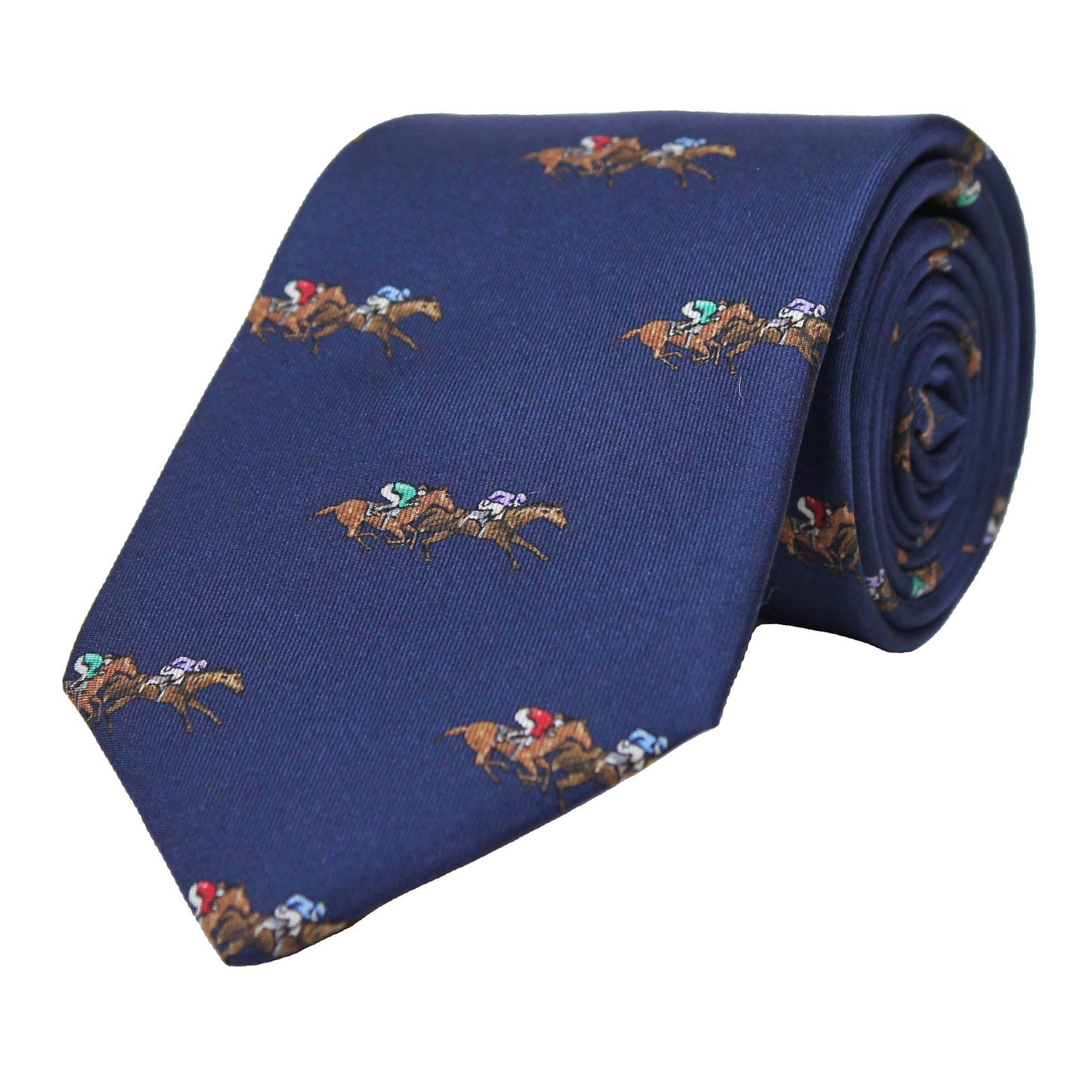 Navy Printed Twill Derby Tie