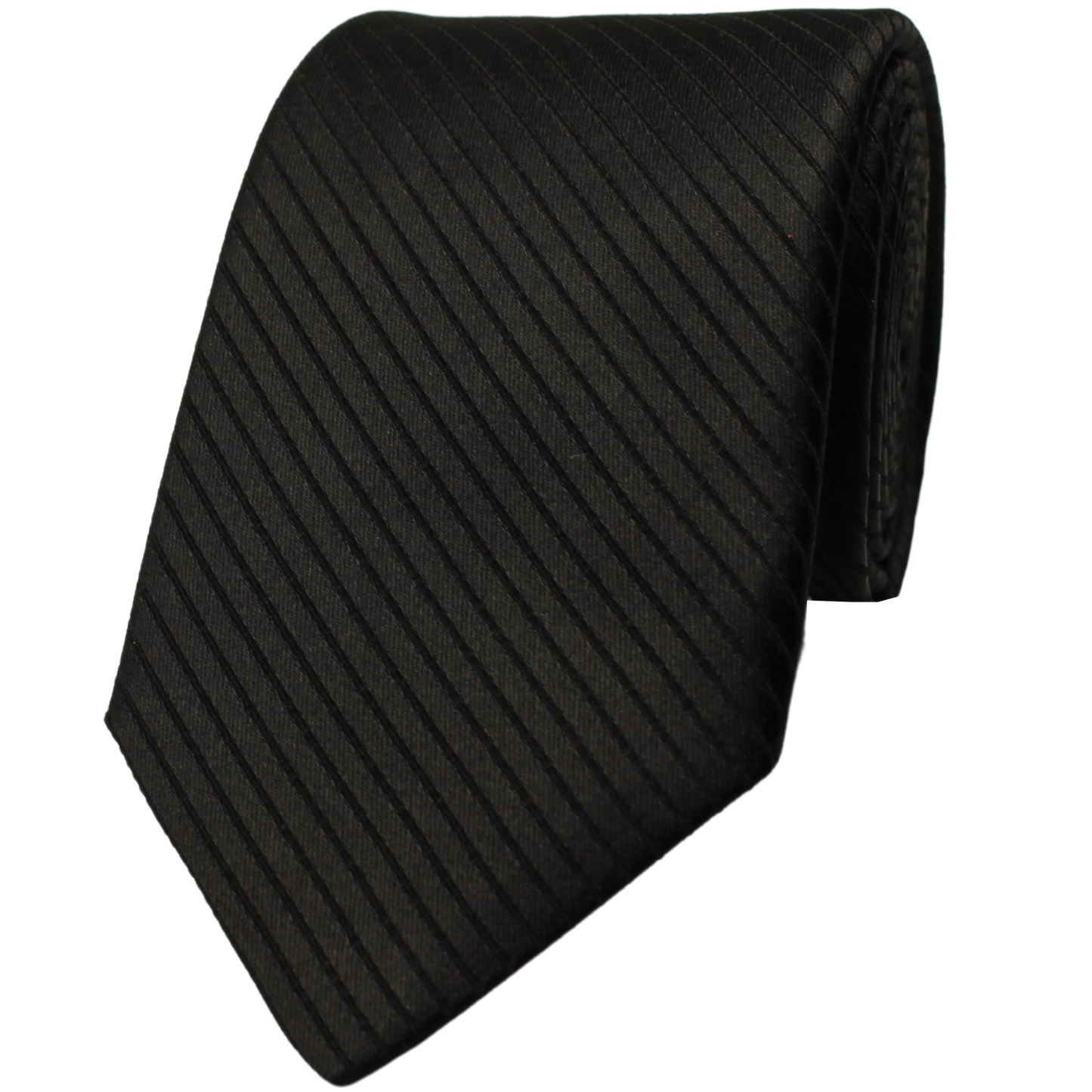 Black Diagonal Satin Stripe