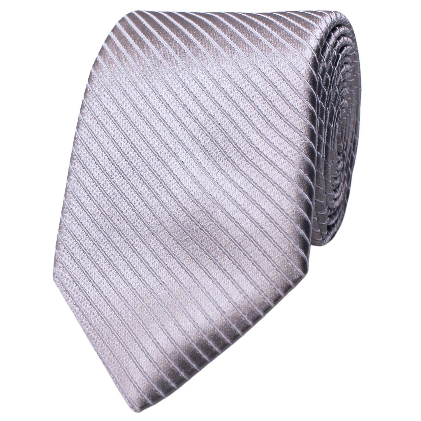 Silver Diagonal Satin Stripe