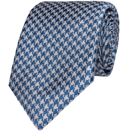 Blue Woven Houndstooth