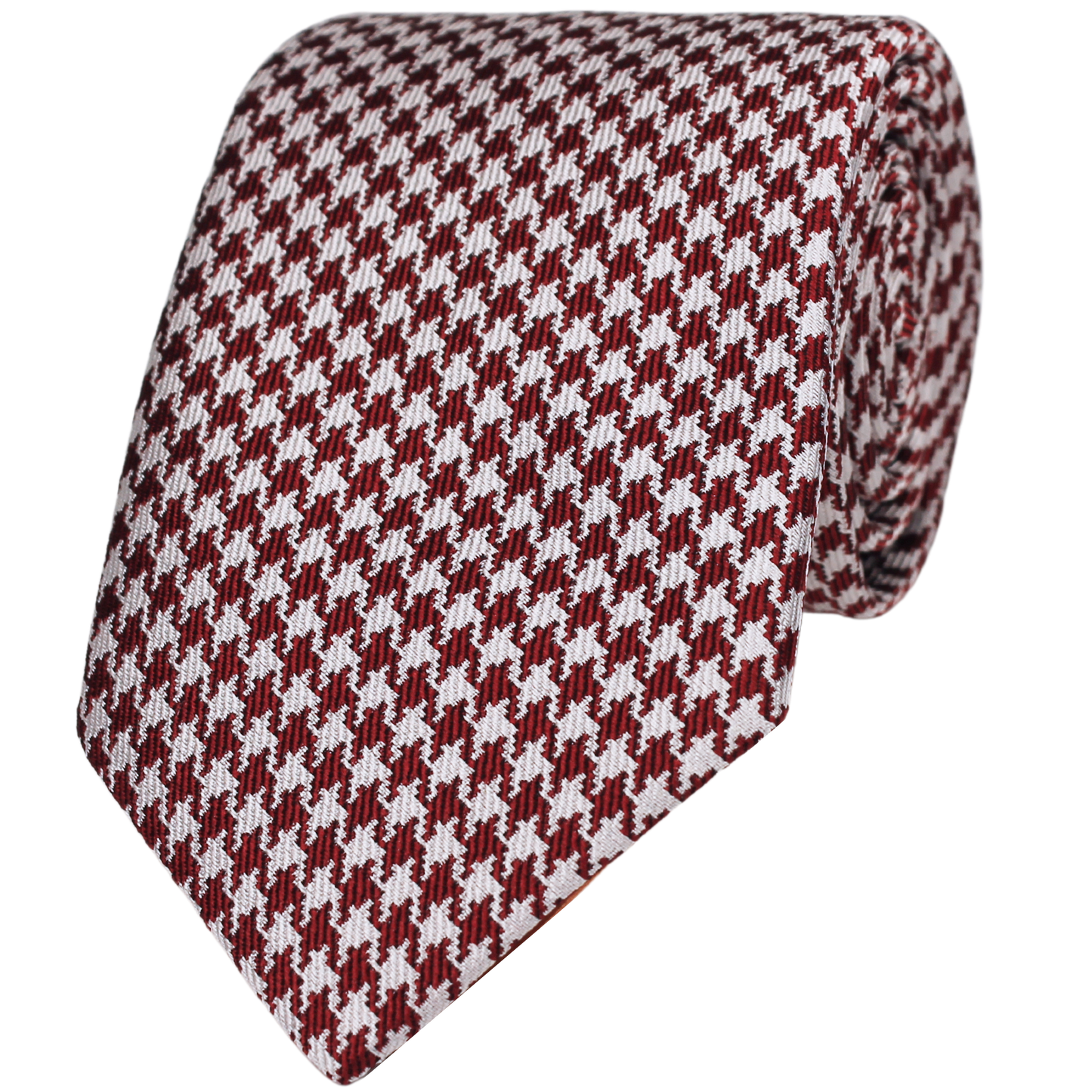 Burgundy Woven Houndstooth