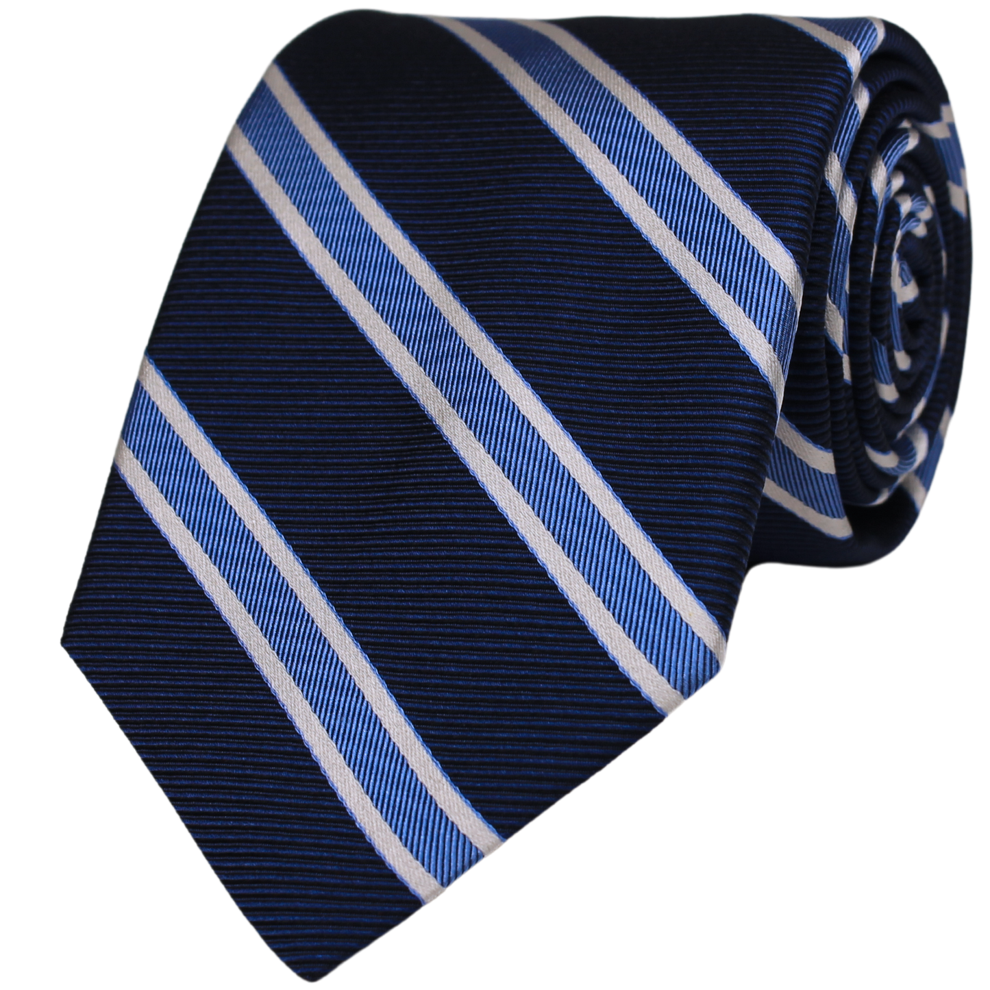 Navy Woven Ribbed Stripe