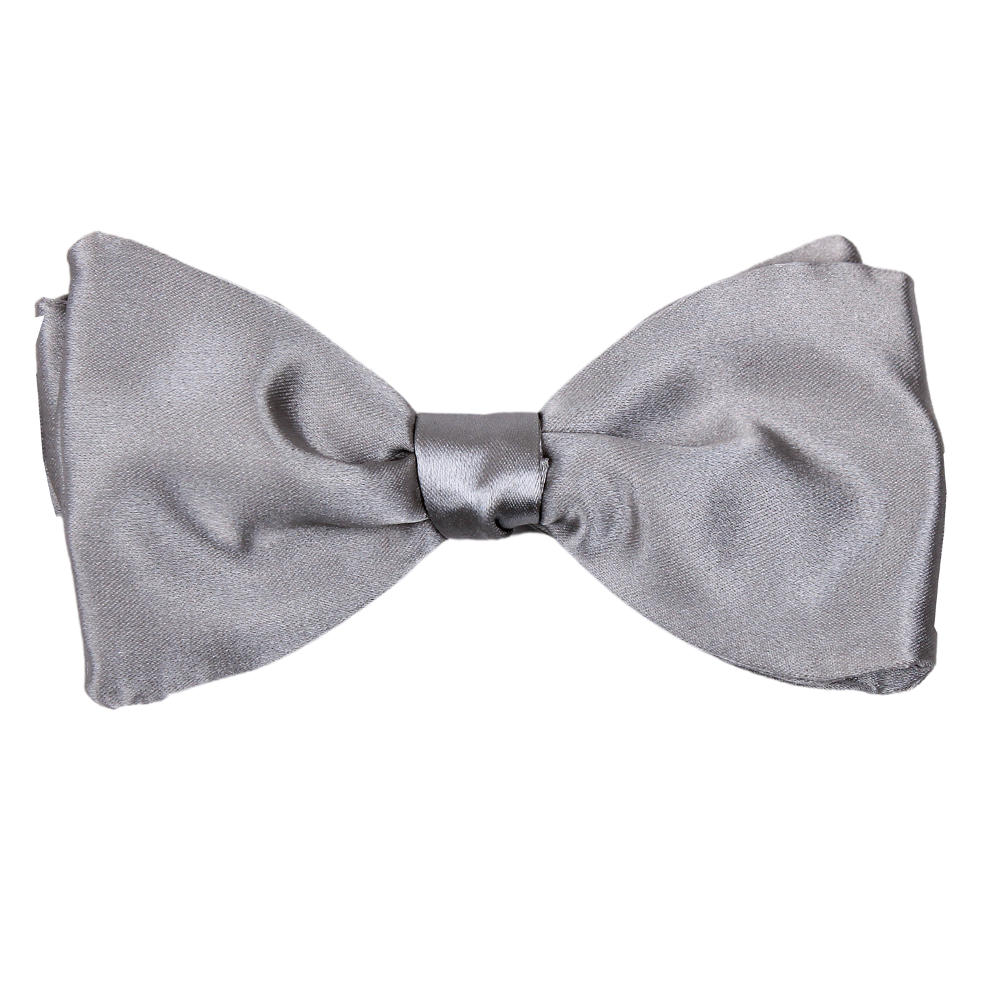 Silver Satin Solid Bowtie