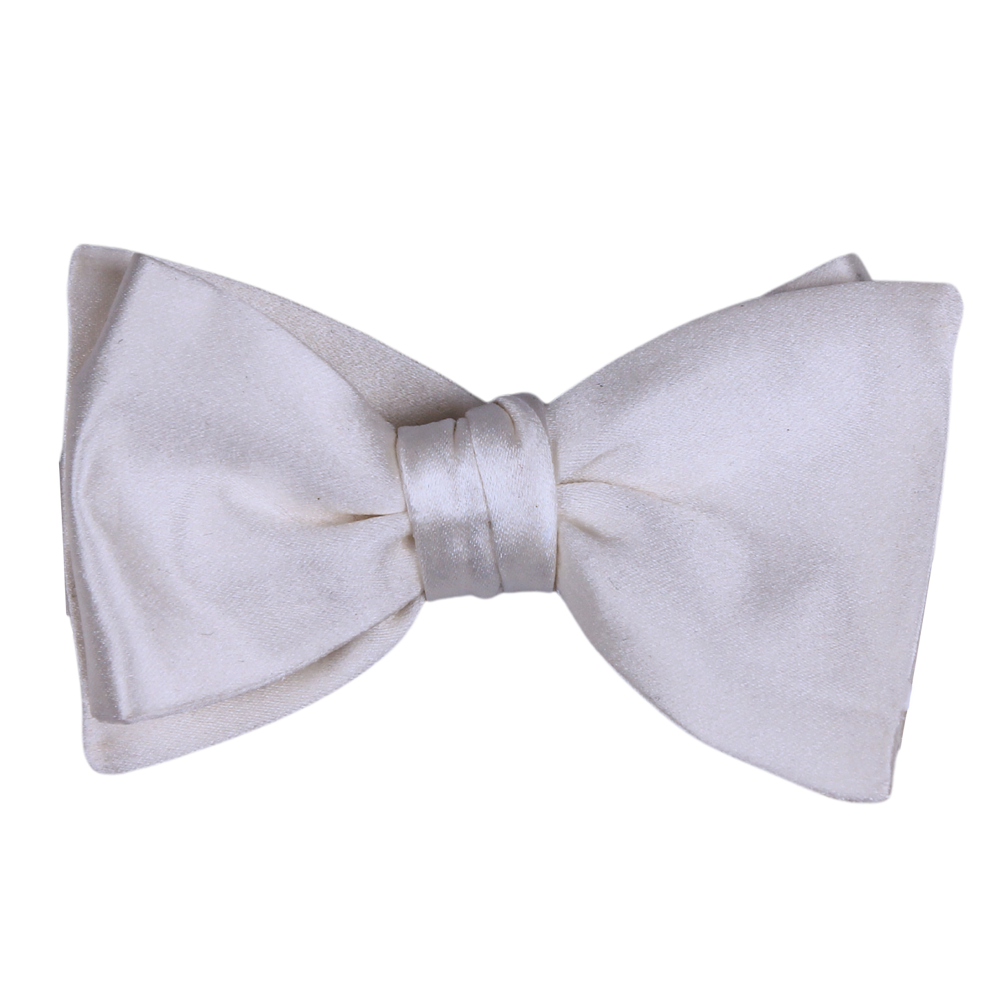 White Satin Solid Bowtie