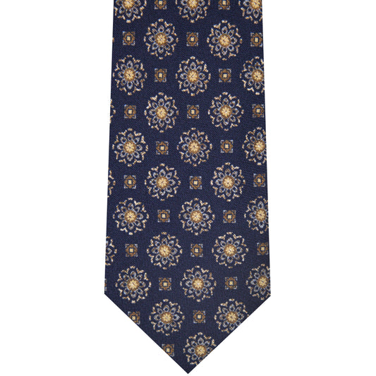 5001083-400 Navy  Printed Medallion