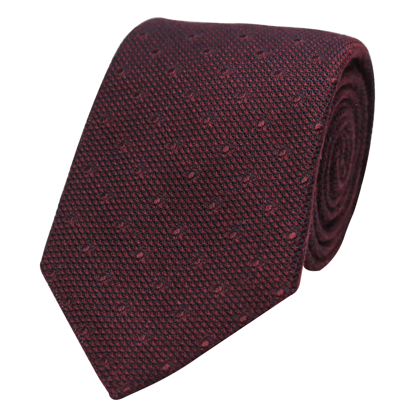 Burgundy Woven Grenadine Dot