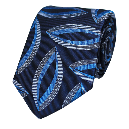 Navy Woven Geometric
