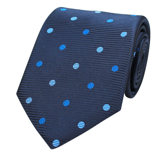 Navy Woven Dot