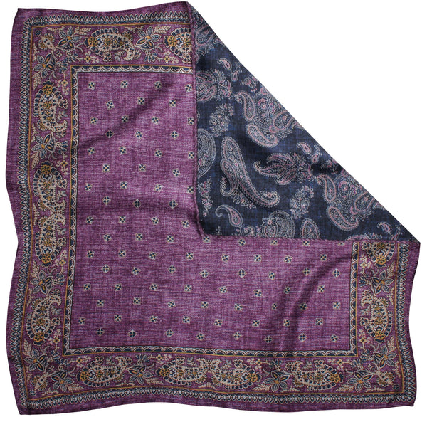 9000997PS-507 Purple Printed Reversible Neat/Paisley