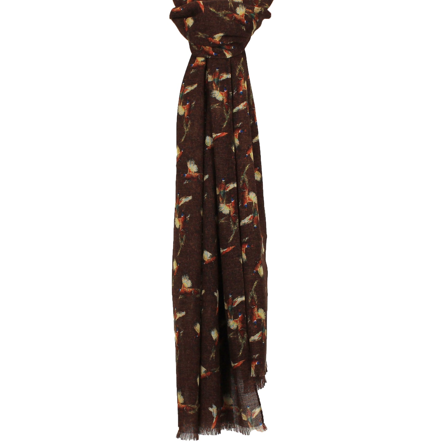 Brown Printed Pheasant Scarf