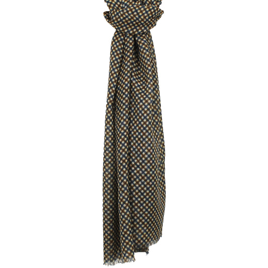 Blue Printed Check Scarf