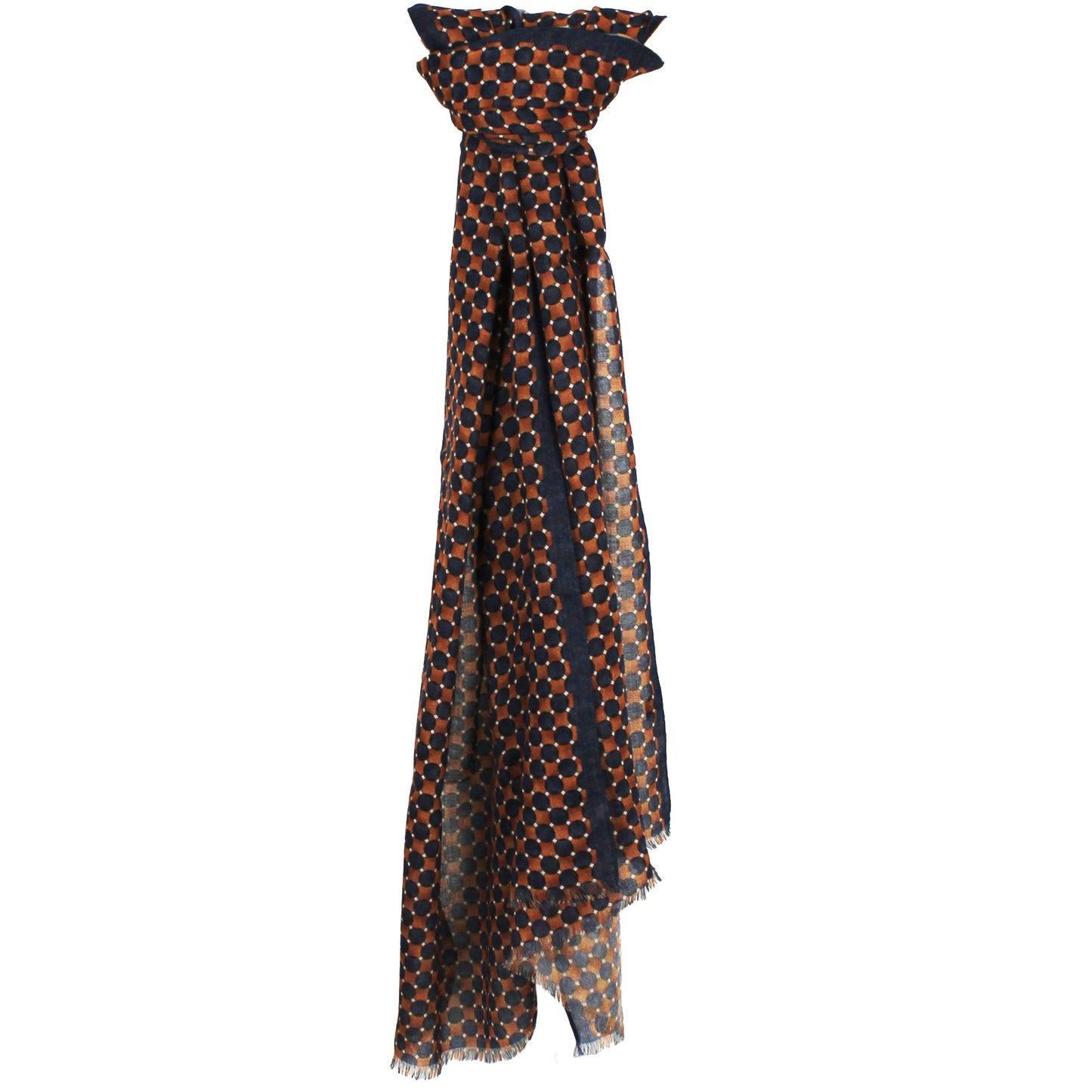 Navy Printed Neat Scarf