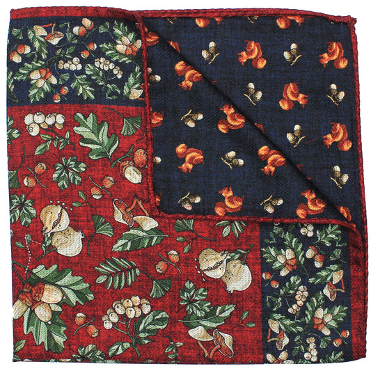 Navy Printed Reversible Squirrel / Nuts