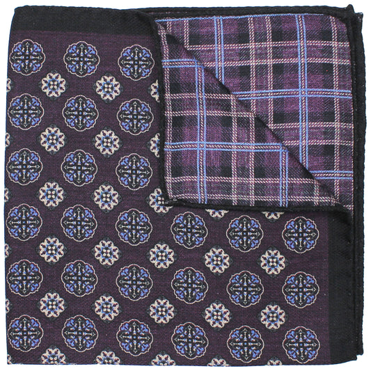 Purple Printed Reversible Neat/Plaid